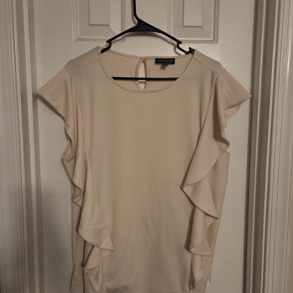The Limited Tops - The Limited: Light Pale Pink Ruffle Sleeve Blouse. Size XL